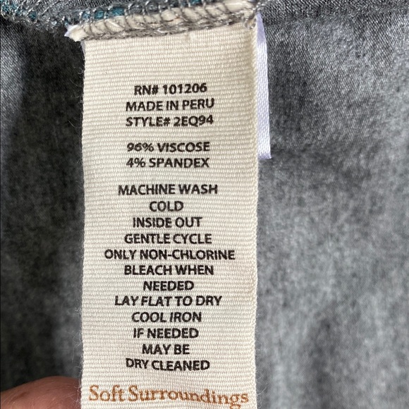 Soft Surroundings Elegant Teal and Gray Women's Top Size M - Picture 7 of 7